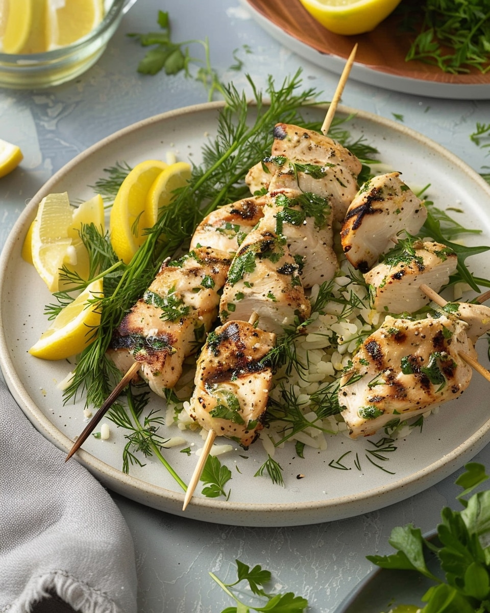 Lemon Herb Grilled Chicken Skewers Recipe - Recipes Smile